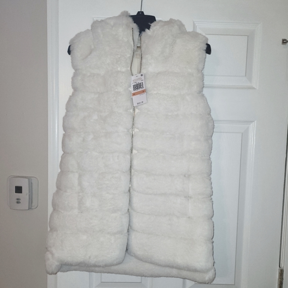 Michael kors hooded faux fur vest